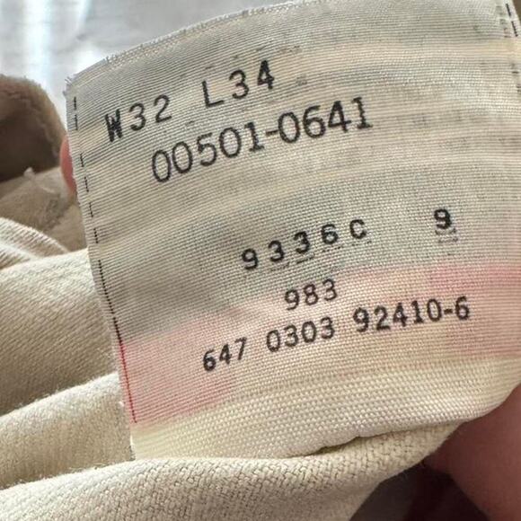 Vintage cream tan levis 501 straight fit jeans 32 - Picture 7 of 7